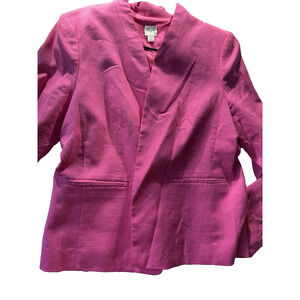 J. Crew Broadway Blazer Stretch Linen Womens 14 Flamingo Pink Hook Eye Closure